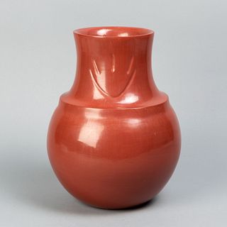 Virginia Garcia, Redware Vase with Bear Paw