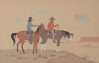 Robert Chee [Hashke-Yil-e-Cale], Untitled (Horseback Riders)