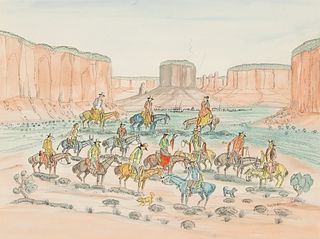 Andy Van Tsinajinnie, Untitled (Horse Riders)