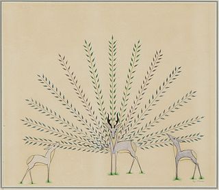 Merina Lujan Pop Chalee, (1908 - 1993), Untitled (Peacock-alope)