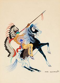 Carl Woodring, Untitled (Warrior on Horseback), 1960