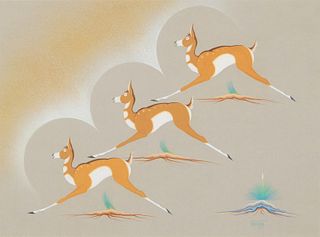 Manuel Chavez (Ow-u-te-wa), Untitled (Three Antelope)