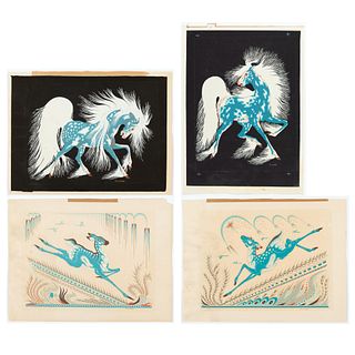 Woody Crumbo, Group of Four Serigraphs
