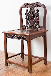 Asian Carved Side Chair