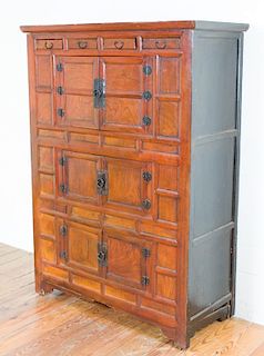 Chinese Elm Wood Storage Cabinet
