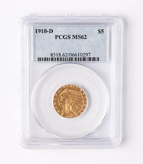 [United States] $5 Gold Half Eagle 1910d