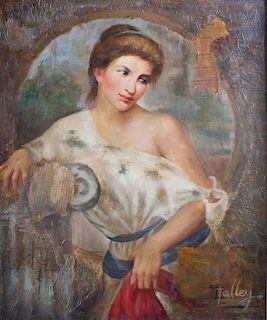 Oil on Canvas of Grecian Woman, Framed