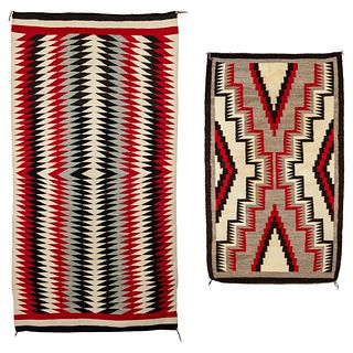 Dine [Navajo], Pair of Two Four Corners Textiles, ca. 1930s