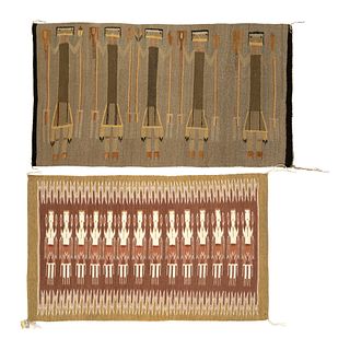 Dine [Navajo], Pair of Yei Bi Chei Textiles, ca. 1960
