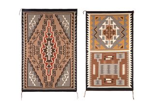 Dine [Navajo], Pair of Two Navajo Textiles, ca. 1970s