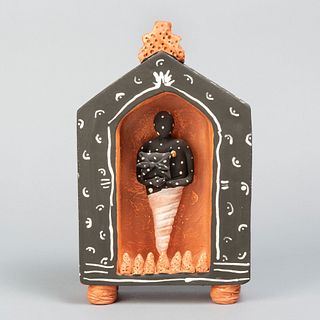 Anita Fields, Ceramic Nicho with Figure, 1999
