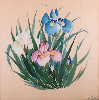 M. Otani Floral Serigraph, David Belasco Prov.