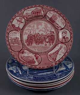 Staffordshire Commemorative Plates, Six (6)