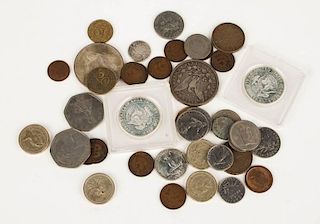 Assorted United States silver and bronze coins
