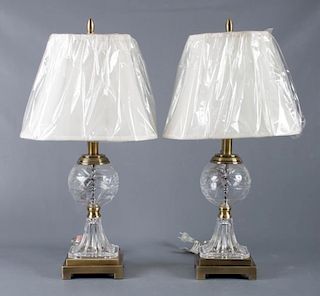 Dale Tiffany Crystal Lamps, Pair