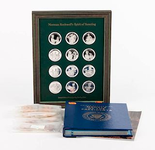 Set of 12 N. Rockwell Boy Scout silver medallions