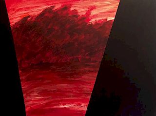 John L Moore, Red and Black Landscape, 2014