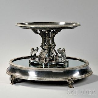 Egyptian Revival Silver-plate Centerpiece and Plateau
