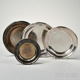 Four French .950 Silver Dishes