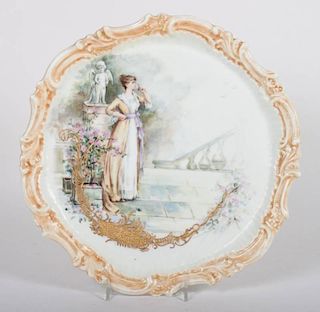 Limoges painted porcelain dresser tray
