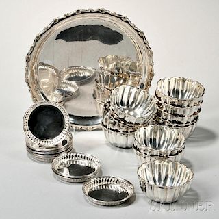 Twenty-five Pieces of Greek Silver Tableware
