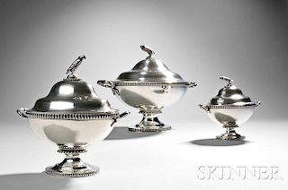 Three Tiffany & Co. Sterling Silver Tureens and Covers