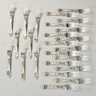 Twenty-four Tiffany & Co. "Chrysanthemum" Pattern Luncheon Forks