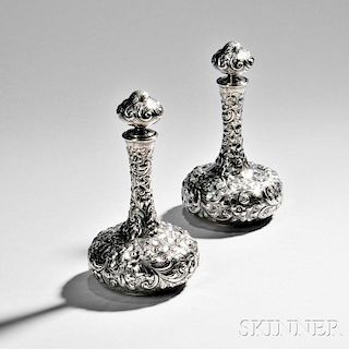 Pair of Howard & Co. Sterling Silver Decanters