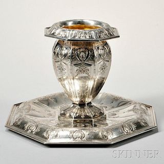 Durgin Sterling Silver Vase and Plateau