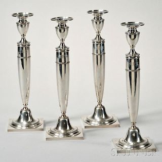 Four Whiting Sterling Silver Candlesticks