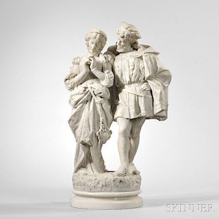 Italian School, 19th Century       Marble Sculpture of a Renaissance Couple