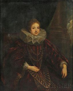 Attributed to Claudio Coello (Spanish, c. 1632-1693)      Portrait of Marguerite of Parma