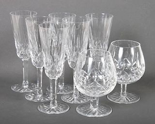 Eight pieces of Waterford crystal stem glasses
