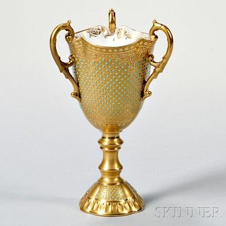 Jeweled Coalport Porcelain Loving Cup