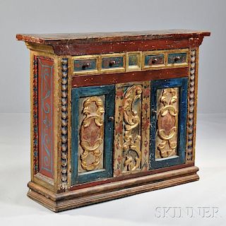 Continental Carved and Painted Chest