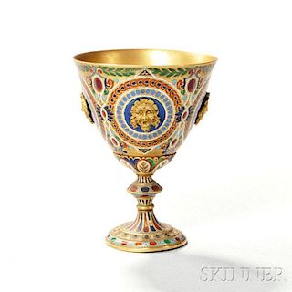 French Champleve Miniature Chalice