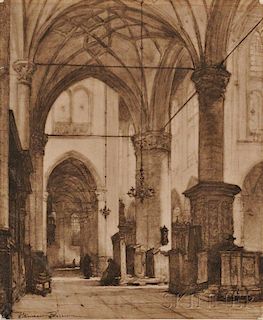 Johannes Bosboom (Dutch, 1817-1891)    Alkmaar Church Interior