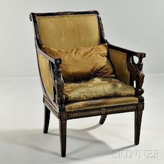 Second-Empire Mahogany and Gilt-bronze-mounted Armchair