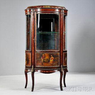Rococo-style Vernis Martin and Gilt-bronze Display Cabinet
