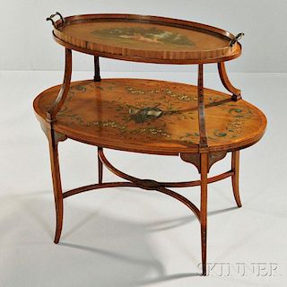 Edwardian Painted Two-tier Tray Table