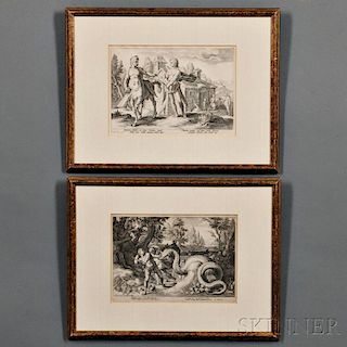 Three Framed Engravings:  Robert Willems de Baudous (Flemish, 1574-1656), After Hendrik Goltzius (Dutch, 1558-1617), Apoll...