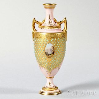 Jeweled Coalport Porcelain Vase