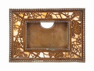 Tiffany gilt-bronze & favrile glass desk calendar