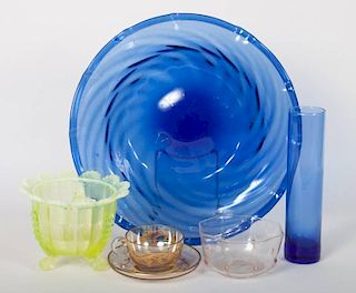 Six assorted Continental glass articles