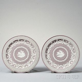 Pair of Wedgwood Solid Lilac Jasper Trophy Plates
