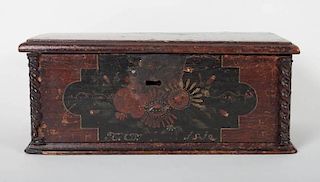 Continental painted wood document box