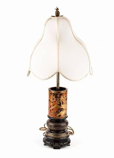 Japanese gilt-lacquer lamp