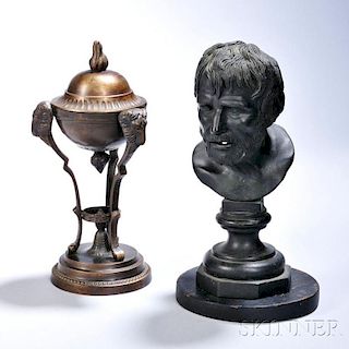 Grand Tour Bronze Figure and Cassolette/Censor