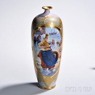 Royal Vienna Hand-painted Porcelain Vase
