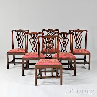 Six George III Mahogany Side Chairs